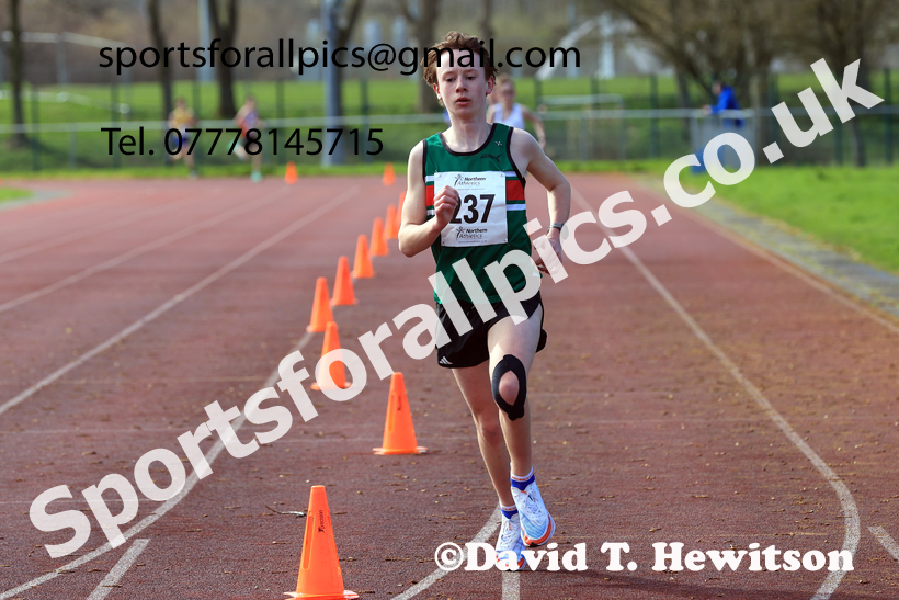 Boys Under-15s Young Athletes 5k, 2026 Northern Mens 12 and Womens 6 Stage Road Relays and Young Athletes 5k, Sheepmount Stadium, Carlisle. Photo: David T. Hewitson/Sports for All Pics